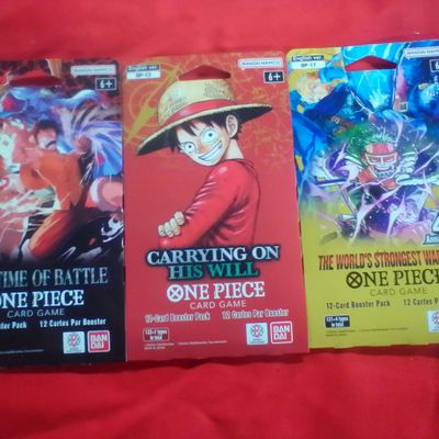 Three Factory Sealed Bandai Namco One Piece Card Game English Version Sleeved Booster Packs
