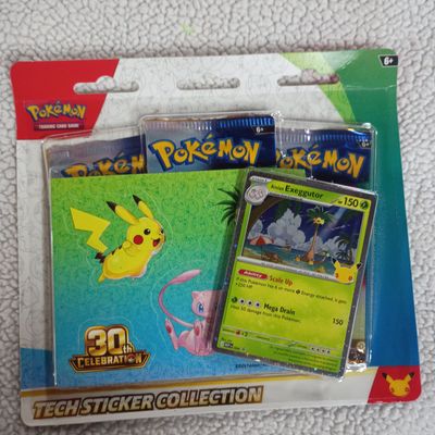 Pokemon Trading Card Game 30th Celebration Tech Sticker Collection Sealed Blister Pack Featuring Alolan Exeggutor