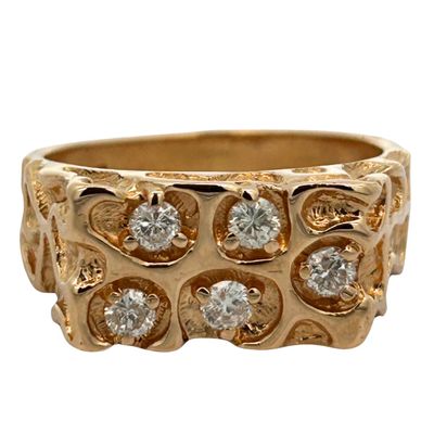 14K Diamond Nugget Ring