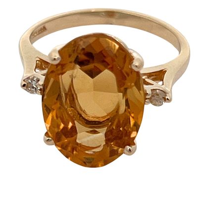 5 Carat Citrine & Diamond Ring