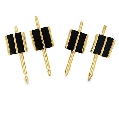 14K Mayor's Onyx Tuxedo Shirt Studs