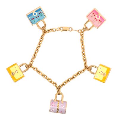 18K Enamel Charm Bracelet by Loto Prezioso