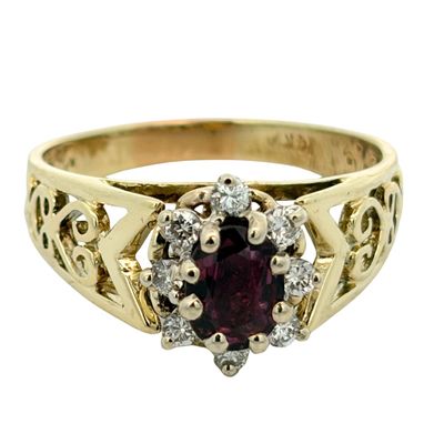 14K Sapphire & Diamond Ring