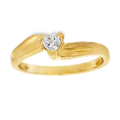 14K Heart Shaped Diamond Ring