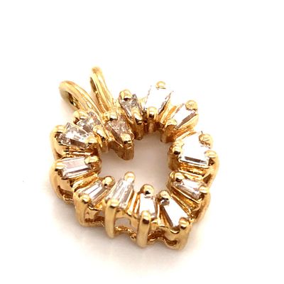 Tapered Baguette Diamond Heart Pendant