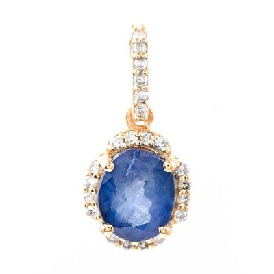 Natural Sapphire & Diamond Petite Pendant