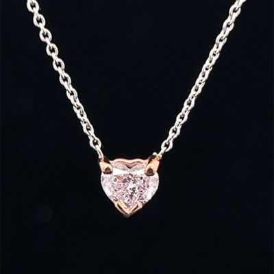 Heart-Cut Pink Diamond Solitaire Pendant Necklace