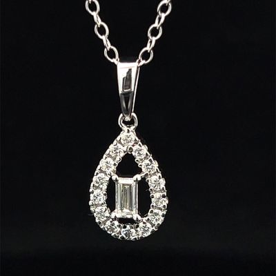 Natural Diamond Pendant on Chain
