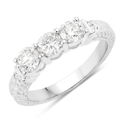 1.00 CT Past Present Future Diamond Ring