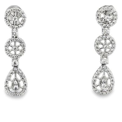 18K Natural Diamond Dangle Earrings