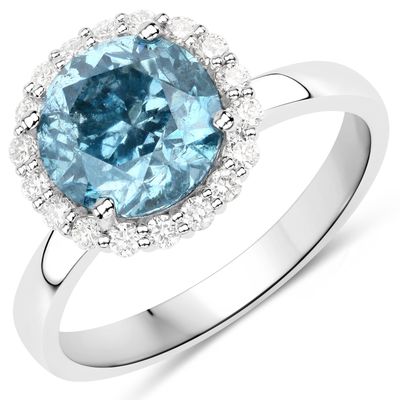 2.00 CT Natural Blue Diamond Ring