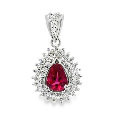 Natural Spinel and Diamond Pendant
