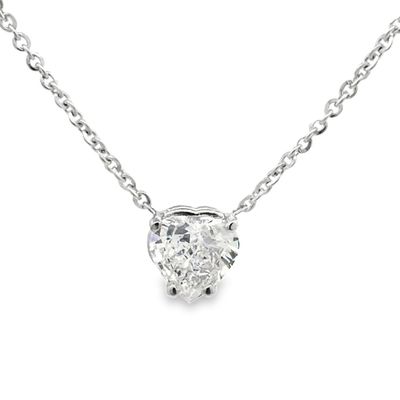 GIA Certified Heart Shaped Diamond Necklace