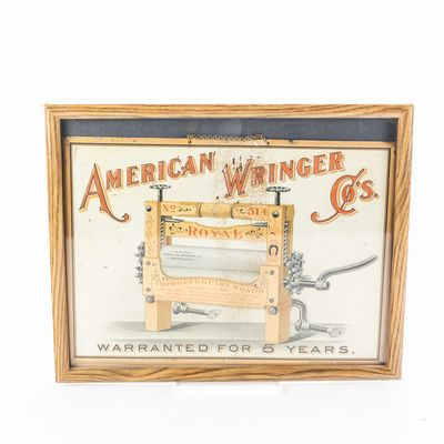 Antique American Wringer Co Embossed Metal Sign