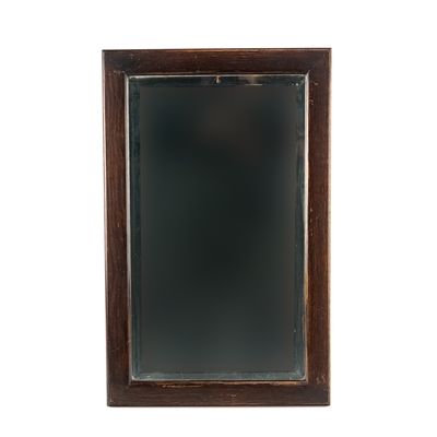 Vintage Wood-Framed Beveled Edge Wall Mirror