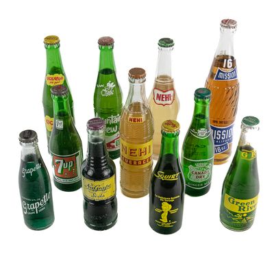 (11) Vintage Soda Pop Glass Bottle Assortment