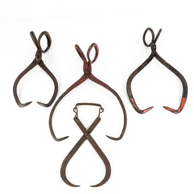 (4) Antique Ice Tongs/Hay Bale Lifters