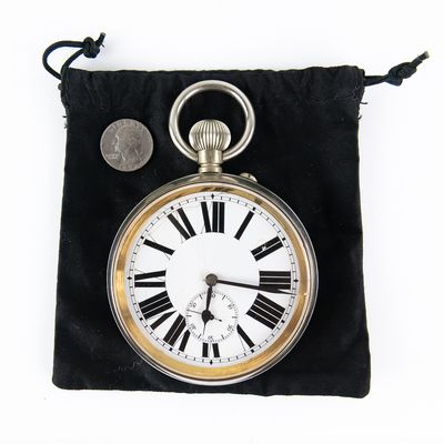 Goliath Open Face Pocket Watch w Argentan Case