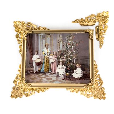 Antique Victorian Christmas Crystoleum Print