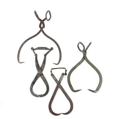 (4) Antique Hudson Forge & Gifford-Wood Ice Tongs