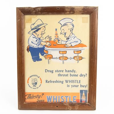 Framed 1941 Whistle Soda Cardstock Advertisment