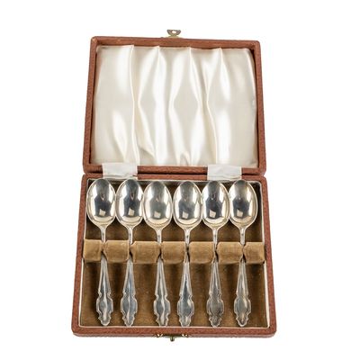 1910 Cooper Bros Sterling 6 Spoon Demitasse Set