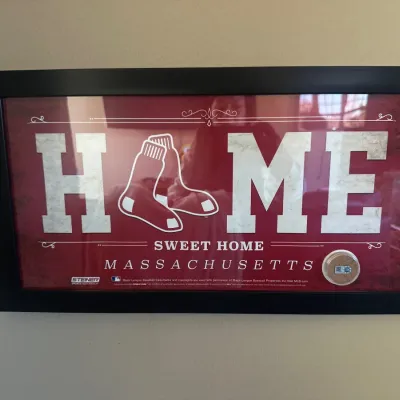 Boston Red Sox framed Home sign