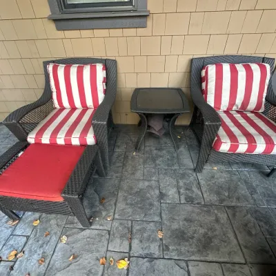 Patio furniture - side chairs & table