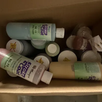 Mayco Stroke & Coat ceramic underglazes and glazes in various colors and bottle sizes.