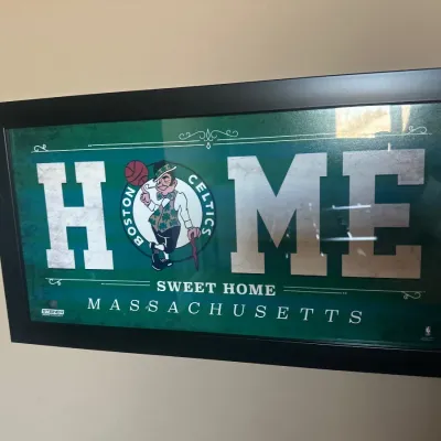 Boston Celtics framed Home sign