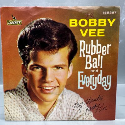 1960 Liberty Records Bobby Vee Rubber Ball / Everyday 45 RPM Record W/ Original Picture Sleeve - #55287