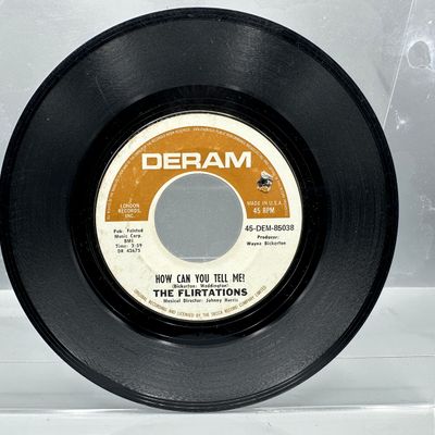 1969 Deram Records The Flirtations "Nothing But A Heartache" / "How Can You Tell Me?" 45 RPM Record - #45-DEM-85038 -...