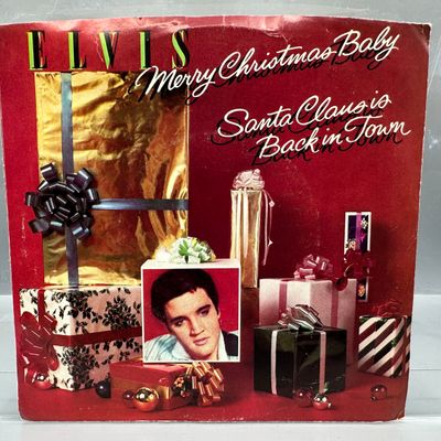 1985 RCA Records Elvis Presley Merry Christmas Baby / Santa Claus Is Back In Town 50th Anniversary Commemorative Translucent Green Vinyl...
