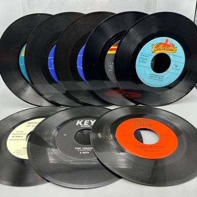 (8) The Five Keys King, Crystal, Landmark, & Other Label 45 RPM Records - Featuring original R&B pressings and Pittsburgh...