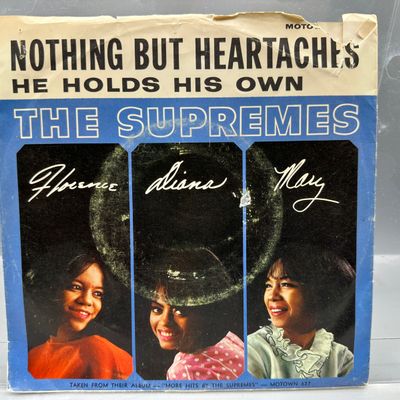 1965 Motown Records The Supremes Nothing But Heartaches / He Holds His Own 45 RPM Record - #M 1080 - Original color picture sleeve -...