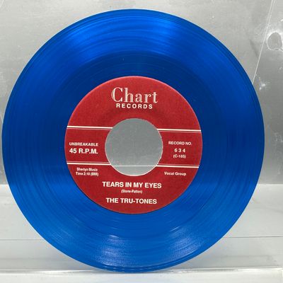 1994 Chart Records The Tru-Tones "Tears In My Eyes" / "Magic" Translucent Blue Vinyl 45 RPM Record - 634 - Early...