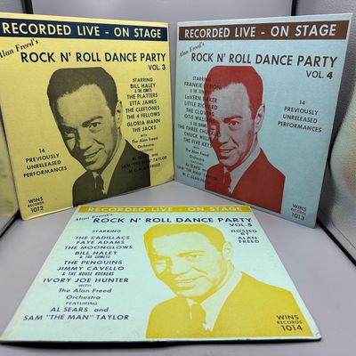 (3) Alan Freed's Rock N' Roll Dance Party Vinyl Albums - Volumes 3, 4, & 5