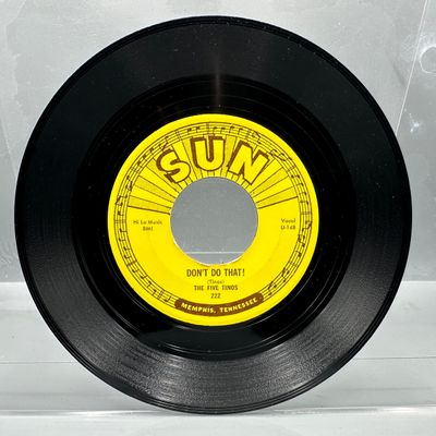 1955 Sun Records The Five Tinos "Don't Do That!"/ "Sitting By My Window" 45 RPM Record - Early R&B vocal...