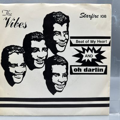 1979 Star Fire Records The Vibes Beat of My Heart / Oh Darlin' Translucent Blue Vinyl 45 RPM Record W/ Original Picture Sleeve