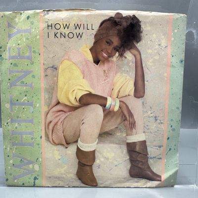 1985 Arista Records Whitney Houston How Will I Know / Someone For Me 45 RPM Record W/ Original Picture Sleeve - Produced by Narada...