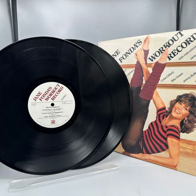 1982 Jane Fonda Records Jane Fonda's Workout Record Double LP Vinyl Album - CK2 38054