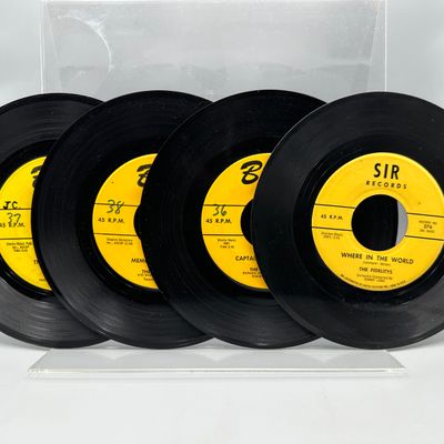 (4) The Fidelitys Baton and Sir Label 45 RPM Records - Late 1950s Doo-Wop - Teacho Wiltshire and Sammy Lowe credits