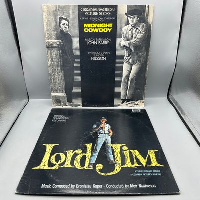 1969 United Artists Records Midnight Cowboy Original Motion Picture Score & 1965 Colpix Reccords Lord Jim Original Soundtrack Vinyl...