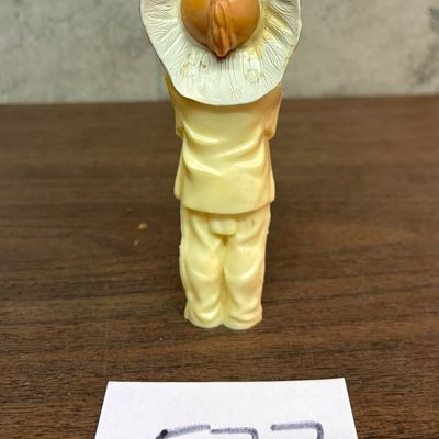 Vintage 1950s Blow Mold Indian Native American Hard Plastic Chief 5.5 Inch Tall