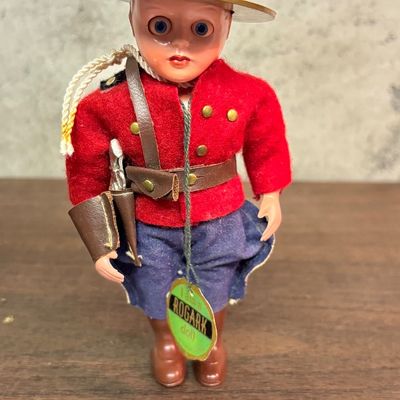 Vintage 1950's Rogark Wales Canadian Royal Mounty Doll