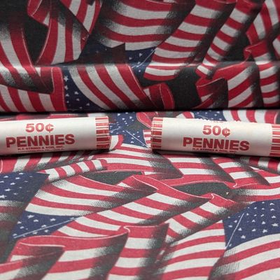 (2) Unopened 2009-P Unc. Rolls of Lincoln Presidency  Cents, Capital Dome Under Construction