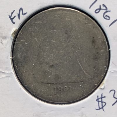 1861 Seated Liberty 90% Silver Quarter - 165 Years Old!