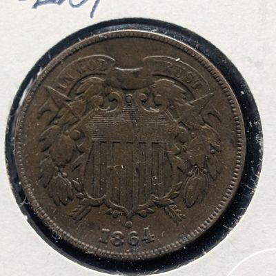 1864 Two Cent Piece - Large Motto