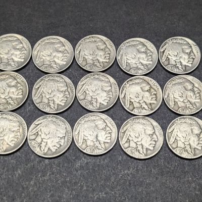 (15) 1936 Indian Head Buffalo Nickels
