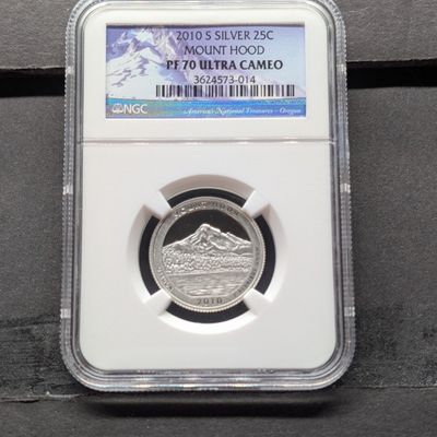 2010-S Mount Hood Washington 90% Silver Quarter NGC PF 70 ULTRA CAMEO